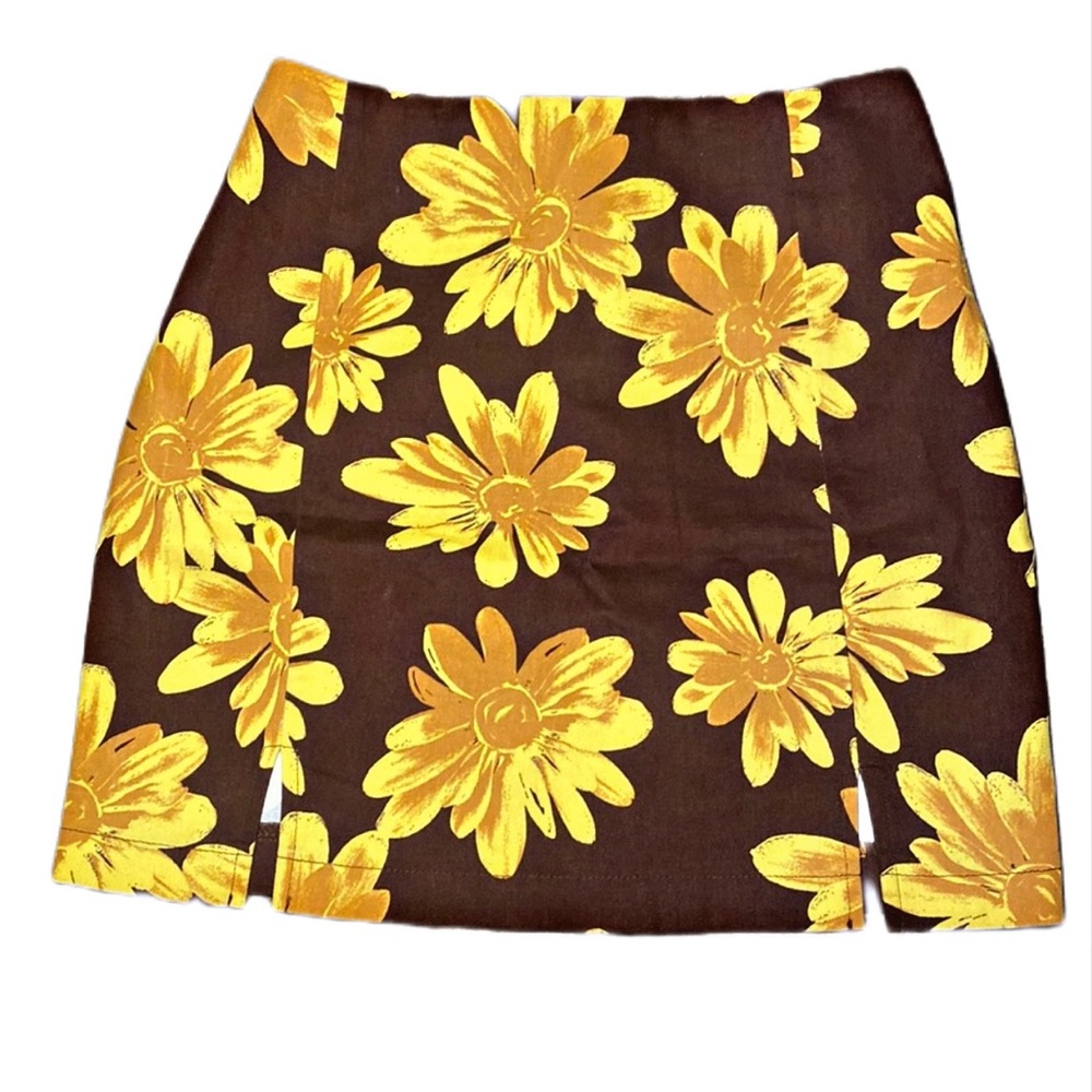LOVE ON A HANGER - SMALL - BROWN SUNFLOWER MINI SKIRT